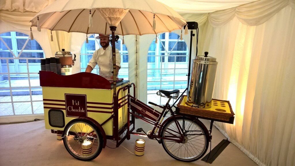 hot chocolate tricycle - christmas party ideas